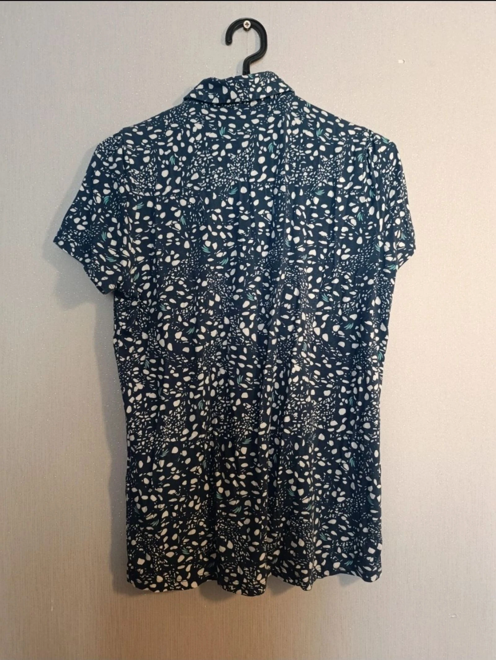 Blusa de manga corta Caroll azul marino con estampado – Talla 38 – photo 3
